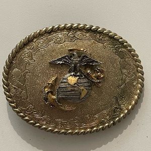 VINTAGE - Raintree 1978 Marine Corps belt buckle gold